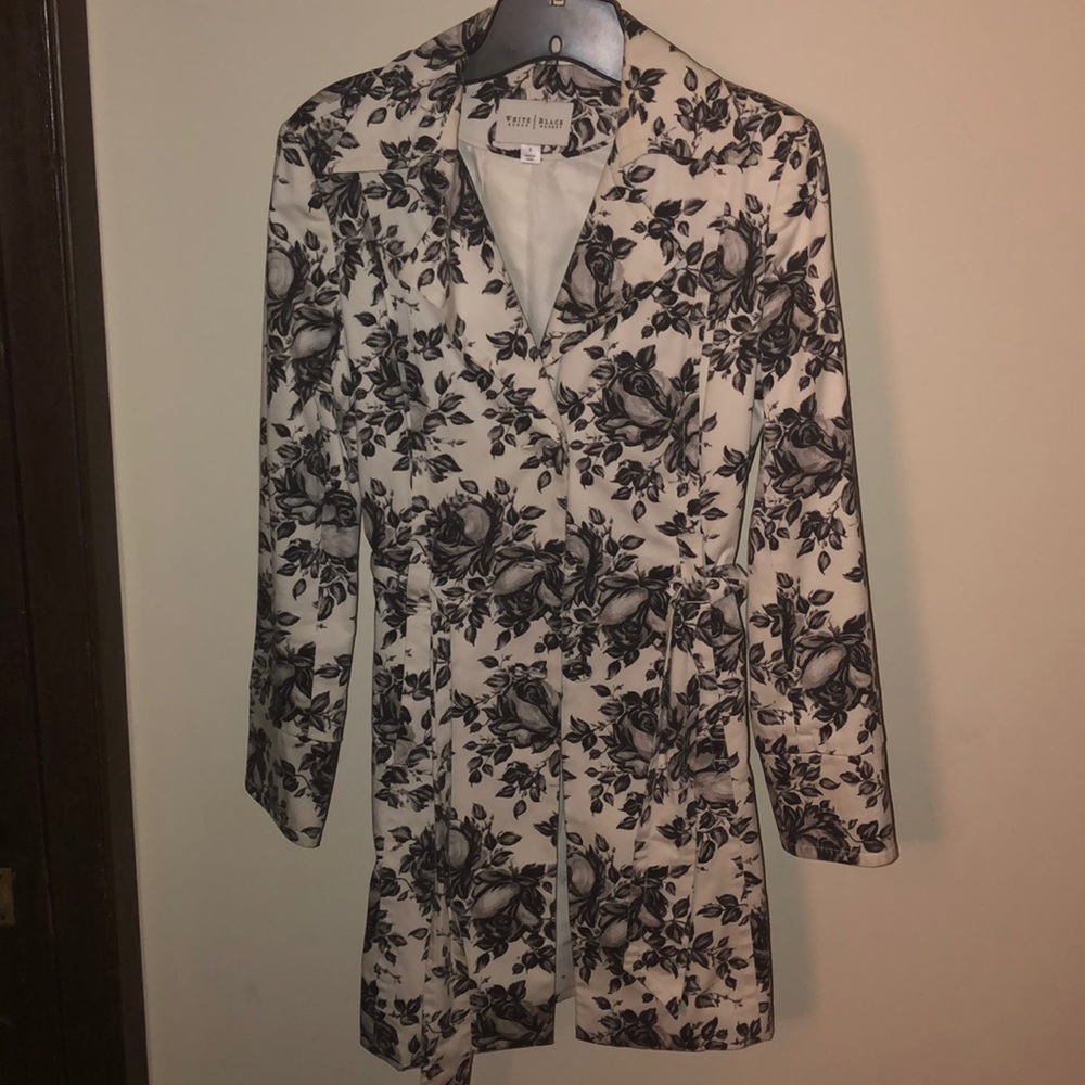Black and white trench coat